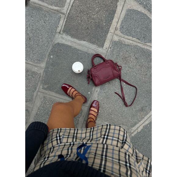 Alohas Luke Multi-Strap Ballerina Shoes Onix Wine Burgundy - 8 - Picture 8 of 8